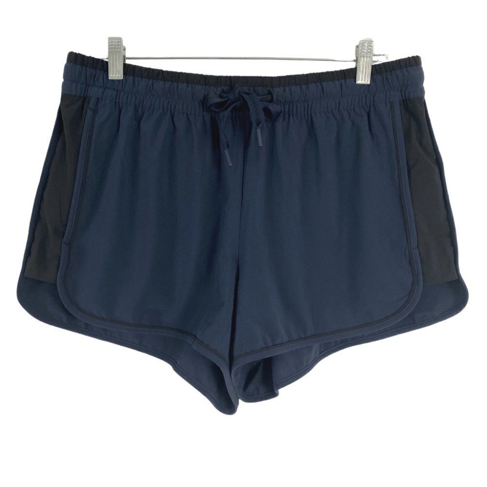 Athleta‎ Colorblocked Shorts Navy Blue Black Running Women's Size 12